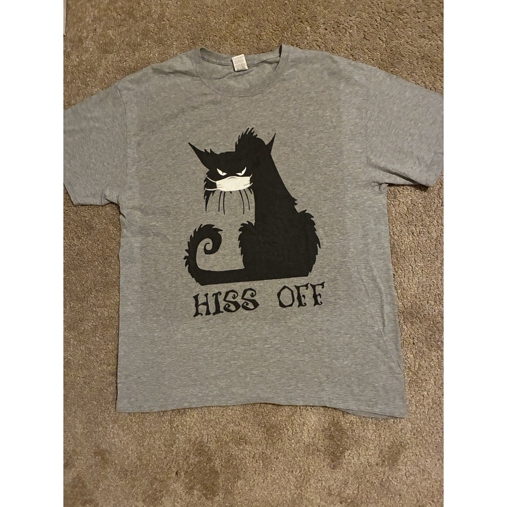 Vtg Fruit of the Loom "HISS OFF" Grumpy Cat Graphic Tee - Large